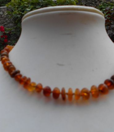 collier ambre de la baltique 40 cm neuf marron clair 