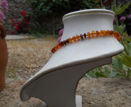 collier ambre de la baltique 40 cm neuf marron clair 