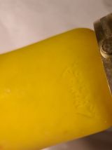 lampe bronze et laiton, avec jolie tulipe pate de verre  sig