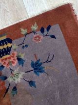 Tapis ancien Chinois Art Deco fait main, 1B958