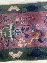 Tapis ancien Chinois Art Deco fait main, 1B960