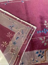 Tapis ancien Chinois Art Deco fait main, 1B961