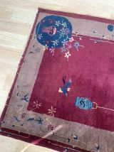 Tapis ancien Chinois Art Deco fait main, 1B961