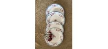 4 assiettes plates Digoin Sarreguemines Ninette.