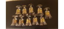 Lot de 10 verres évasés lisérés dorés