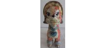 Jouet ancien papier mâché peint carton bouilli chien 