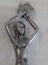 Statuette figurine étain d'art danseuse flamenco ciselée