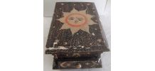 Boite à bijoux maquillage bois vintage miroir circassien 