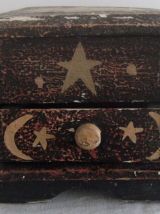 Boite à bijoux maquillage bois vintage miroir circassien 