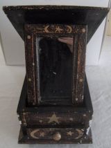 Boite à bijoux maquillage bois vintage miroir circassien 
