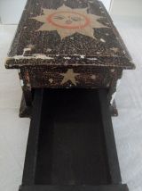 Boite à bijoux maquillage bois vintage miroir circassien 