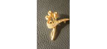 Broche plaquée  or et tourmaline Pommier