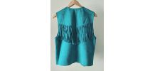 GILET A FRANGE  CUIR 