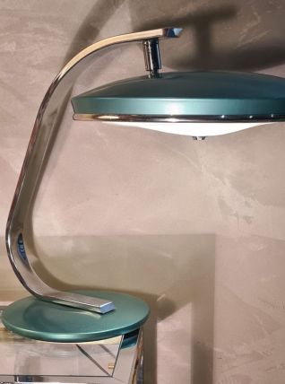 Mid-Century vert metal et chrome,, , Lampe de Bureau 520 par