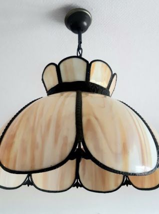 Suspension Tiffany pâte de verre art déco 