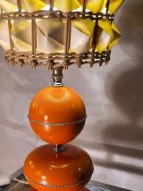 lampe barbier 1960 a 70  abat jour osier  tres class,,,54x17