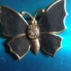 Ancienne broche doré & noir 