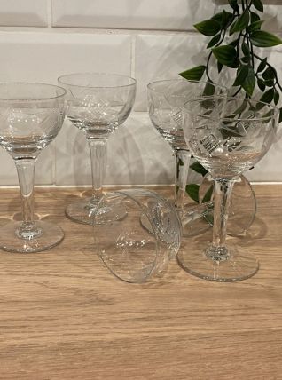 Set de 5 verres gravés