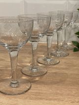 Set de 5 verres gravés
