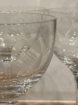Set de 5 verres gravés