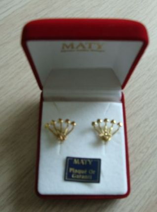 Boucles d'oreilles vintage "coeurs" en plaqué or
