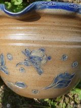 cache-pot grès vernissé , vintage
