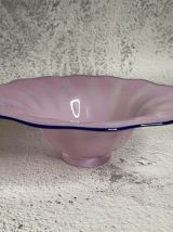 Coupe en verre soufflé  rose signé Michel Bouchard