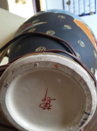 Vase Satsuma signé monté en lampe
