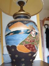 Vase Satsuma signé monté en lampe