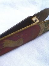 Pince à papiers en laiton émaillée, vintage