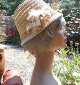 CHAPEAU PAILLE NEUF T 56-57 CLOCHE 1925 -1