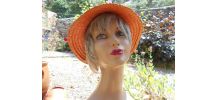 CHAPEAU DE PAILLE ANCIEN RETRO VINTAGE BEIGE T 56-57 TBE 
