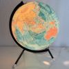 Globe vintage 1975 terrestre tripode verre Taride - 28 cm
