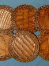 6 Sets  de  table , sous assiettes , vintage