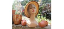 CHAPEAU DE PAILLE VINTAGE RETRO T 57 NATUREL MARRON 