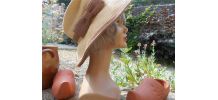 CHAPEAU DE PAILLE VINTAGE RETRO T 57 NATUREL MARRON 