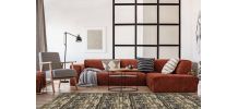 Tapis avec rayures oriental doux moderne 