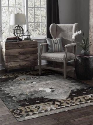 Tapis doux moderne à nuances de gris
