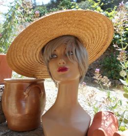 chapeau capeline 1900 -1930 PAILLE TBE ANCIEN VINTAGE 