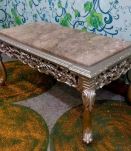 Table base argentée avec marbre