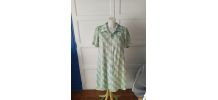 Robe chemise vert anis et gris zippée vrai vintage