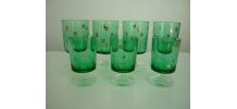 7 Anciens Verre à Liqueur décor Fleurs dorées