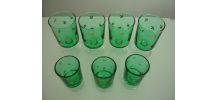 7 Anciens Verre à Liqueur décor Fleurs dorées