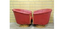 deux FAUTEUIL ART DECO LOUPE D'ORME rouge