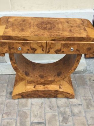 Console Art Deco en loupe dorme