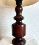 Lampe en bois bobine vintage 1950 