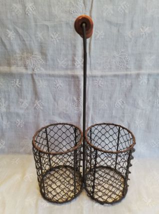 Ancien porte bouteilles 2 alvéoles 