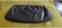 Porte-monnaie cuir noir