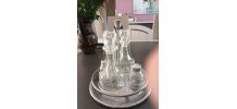Serviteur a assaisonnement,verre,plateau inox