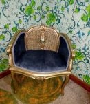 Fauteuils et canapé bleus style Louis XV